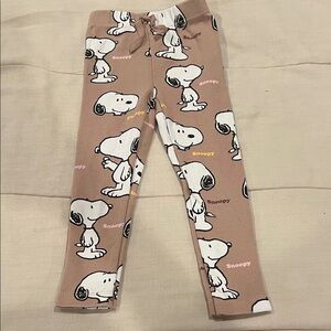 Zara - Kids Snoopy Print Brown Leggings